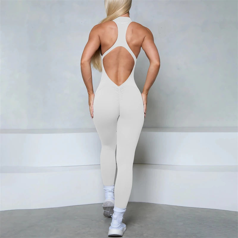 Sleeveless Zip Sculpt Jumpsuit