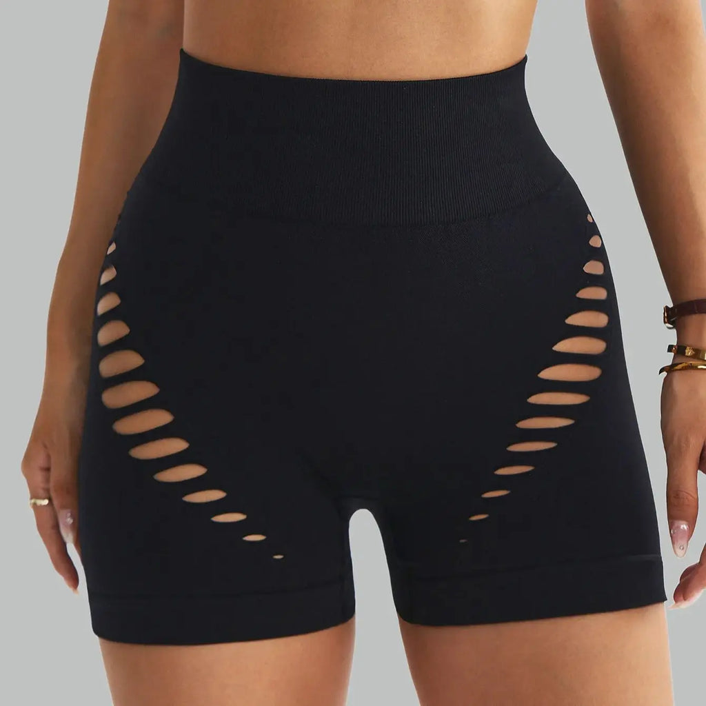 Cut-Out Seamless Yoga Shorts