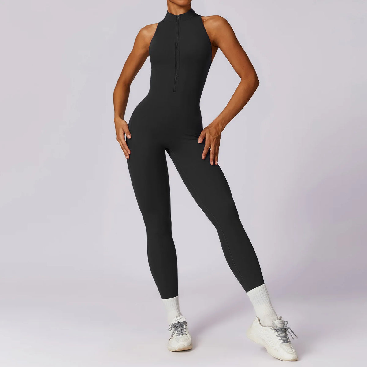 Zip-Front Sculpt Jumpsuit