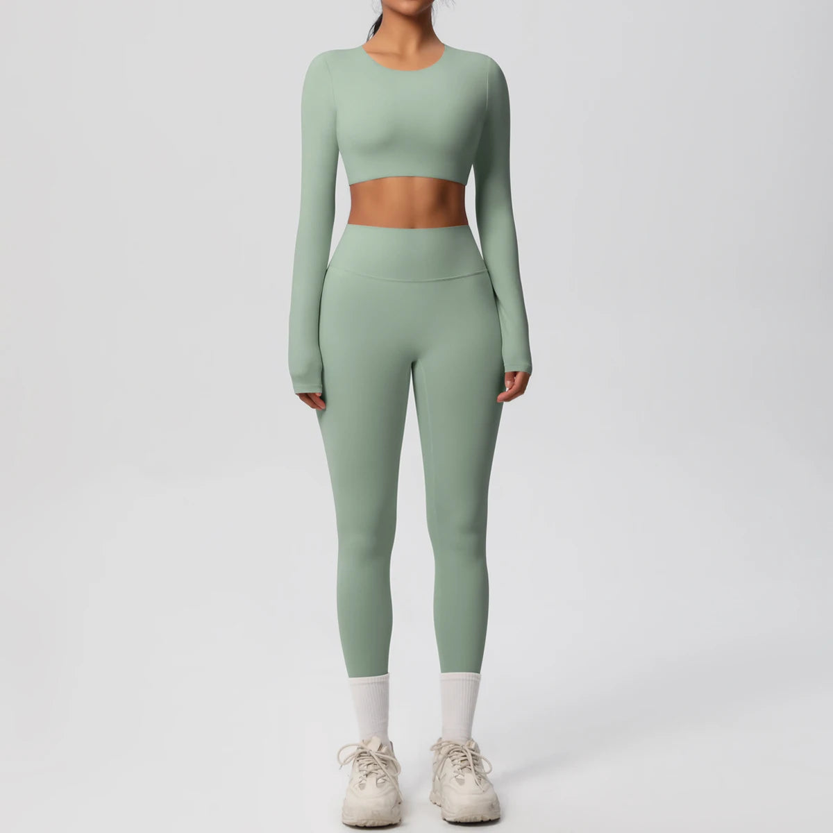 Long-Sleeve Padded Yoga Set
