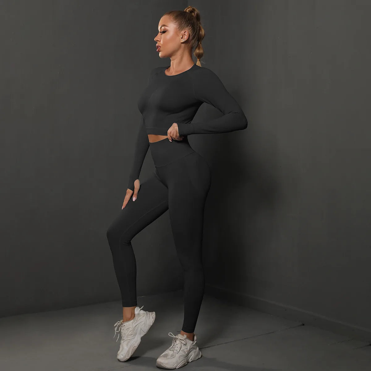 Seamless Long-Sleeve Yoga Set