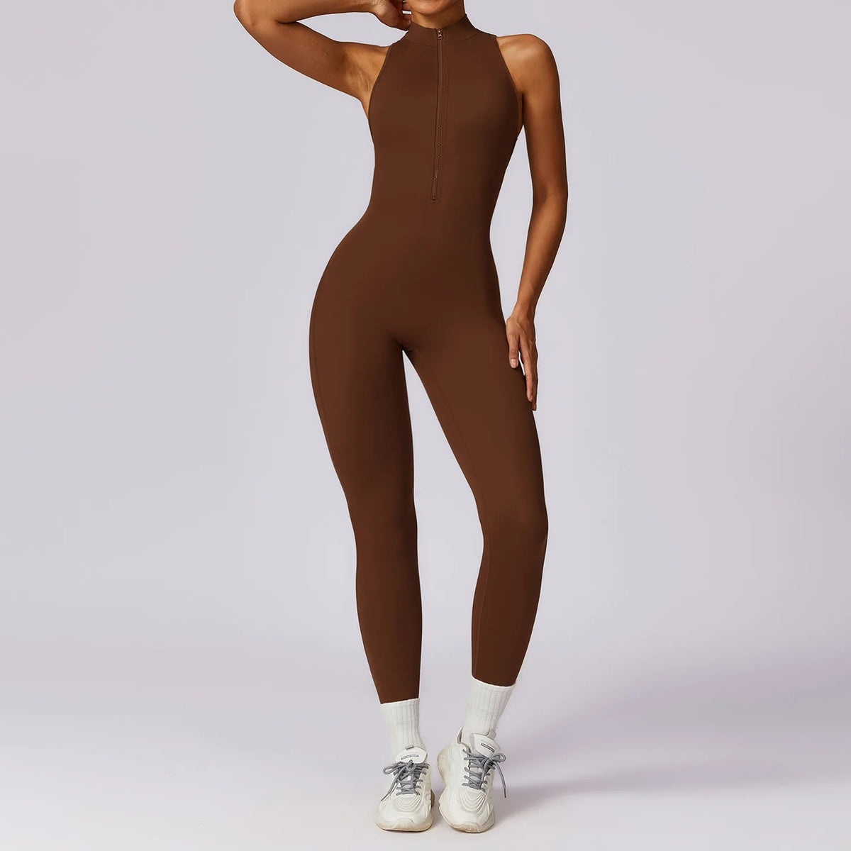 Zip-Front Sculpt Jumpsuit