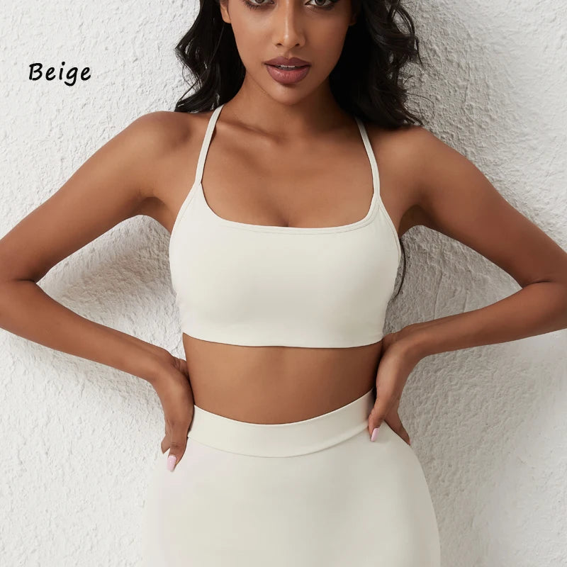 Cross-Back Padded Sports Bra