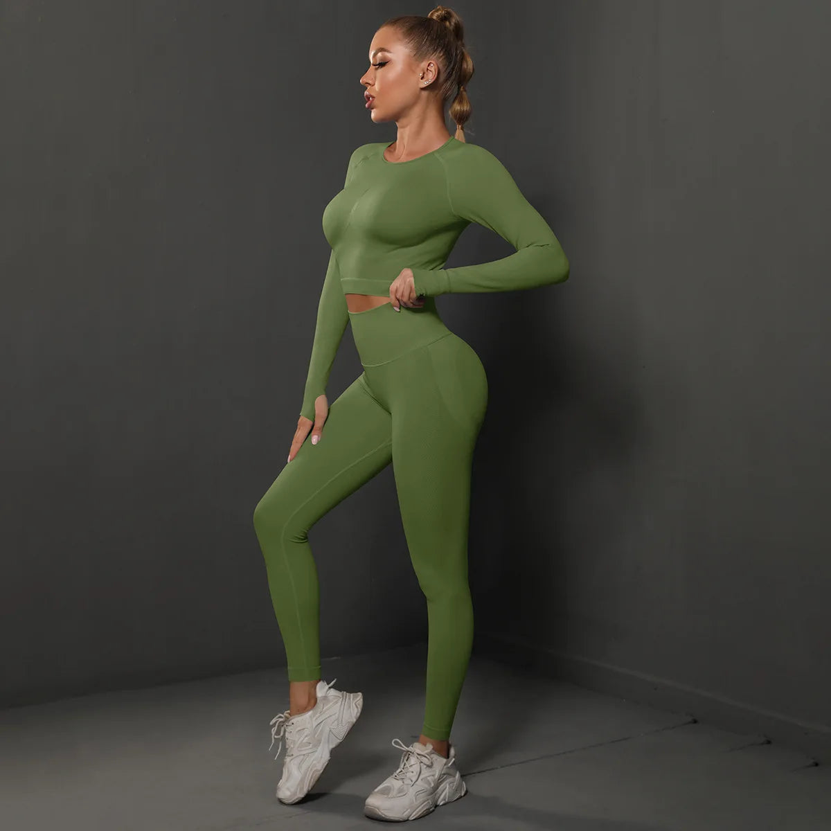 Seamless Long-Sleeve Yoga Set