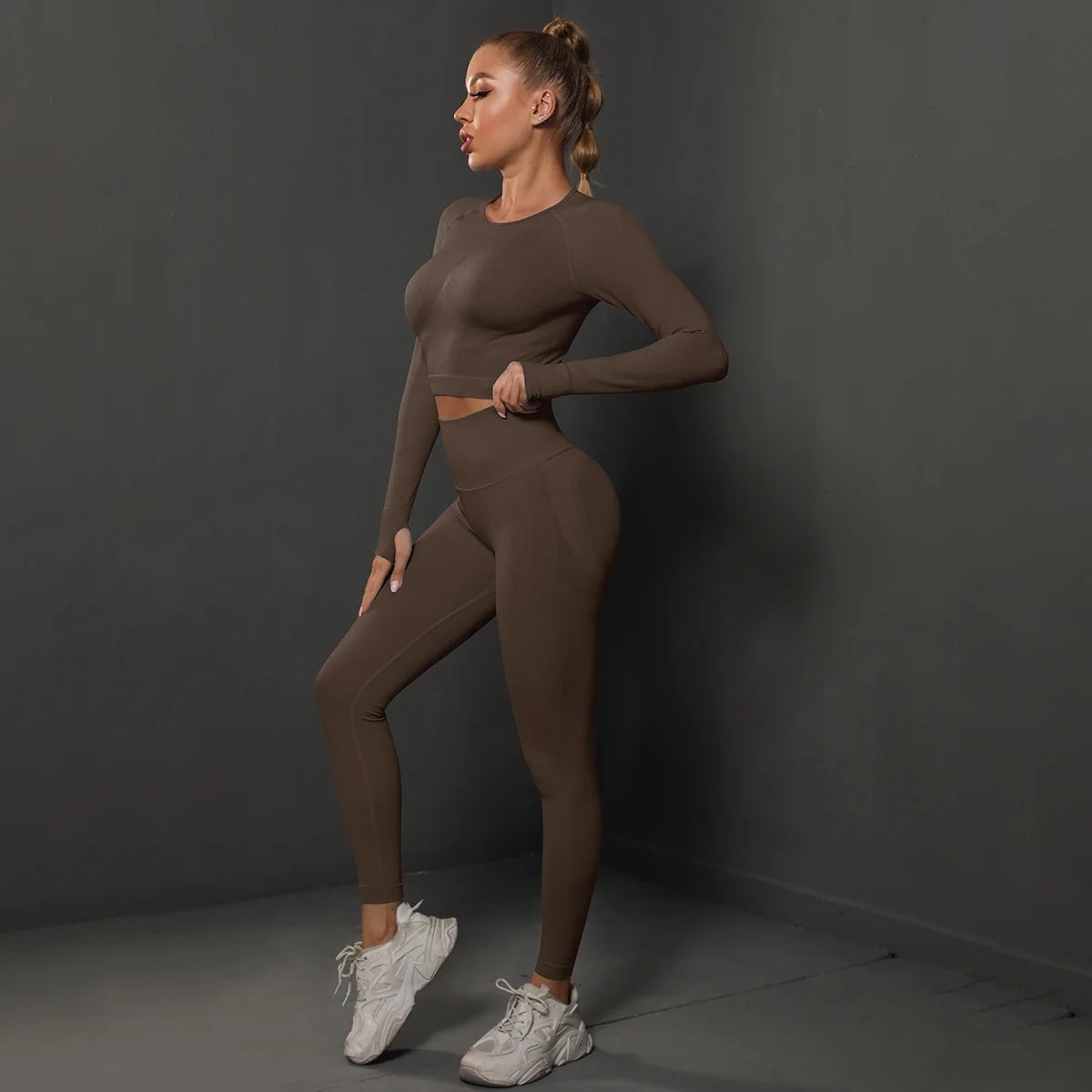 Seamless Long-Sleeve Yoga Set