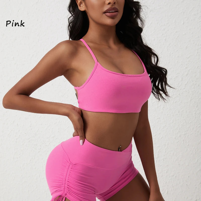 Cross-Back Padded Sports Bra