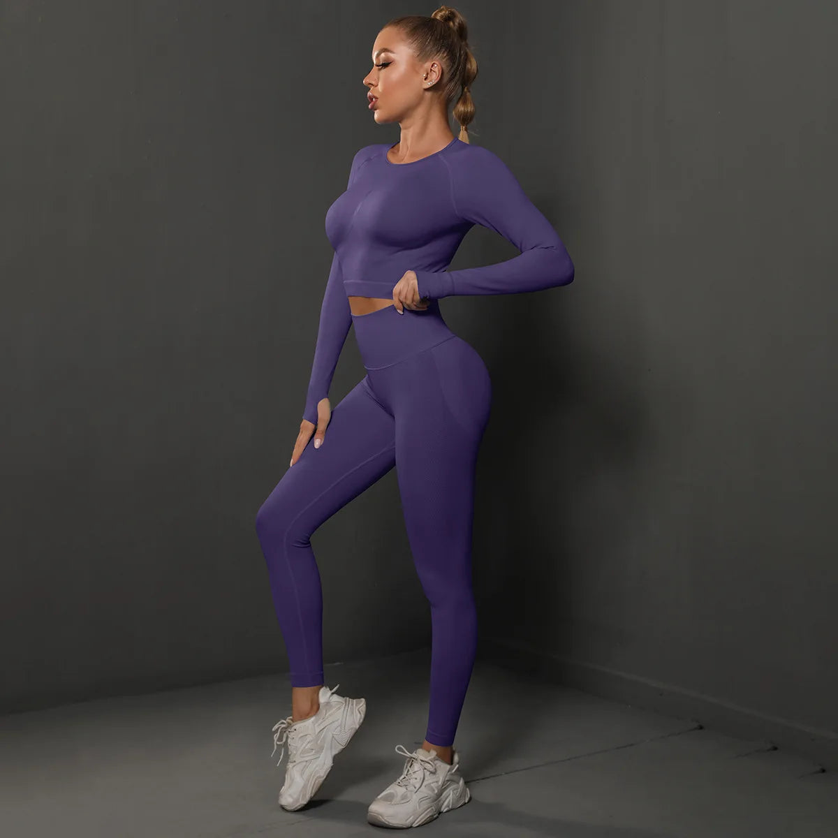 Seamless Long-Sleeve Yoga Set