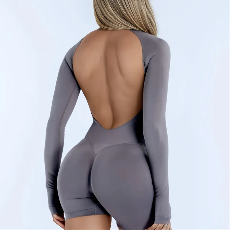 Open-Back Long-Sleeve Jumpsuit