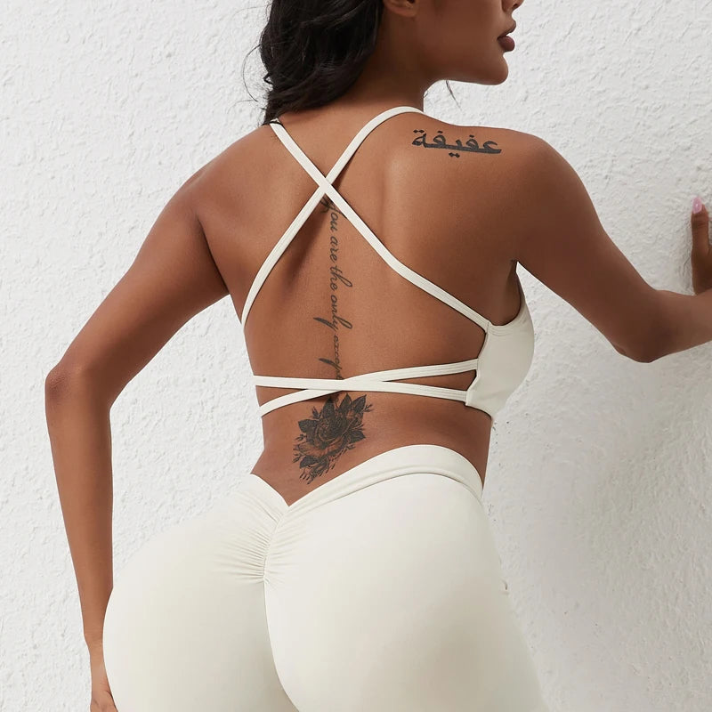 Cross-Back Padded Sports Bra