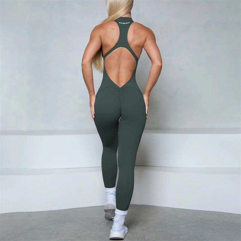 Sleeveless Zip Sculpt Jumpsuit