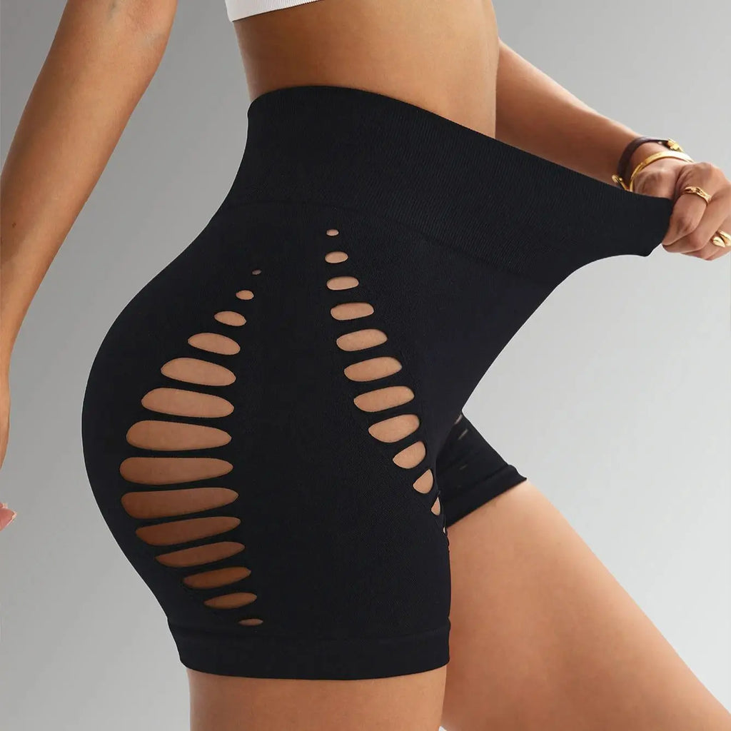 Cut-Out Seamless Yoga Shorts