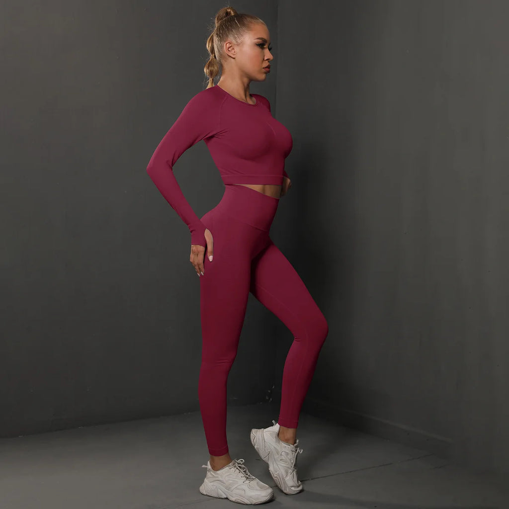 Seamless Long-Sleeve Yoga Set