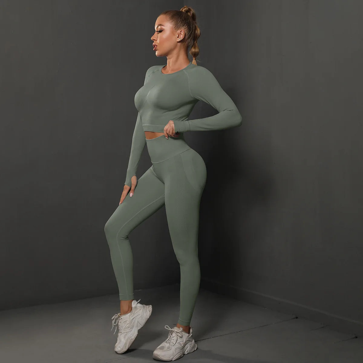 Seamless Long-Sleeve Yoga Set