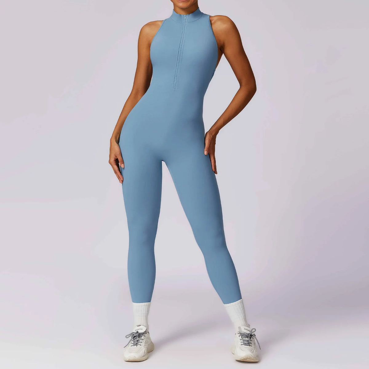Zip-Front Sculpt Jumpsuit