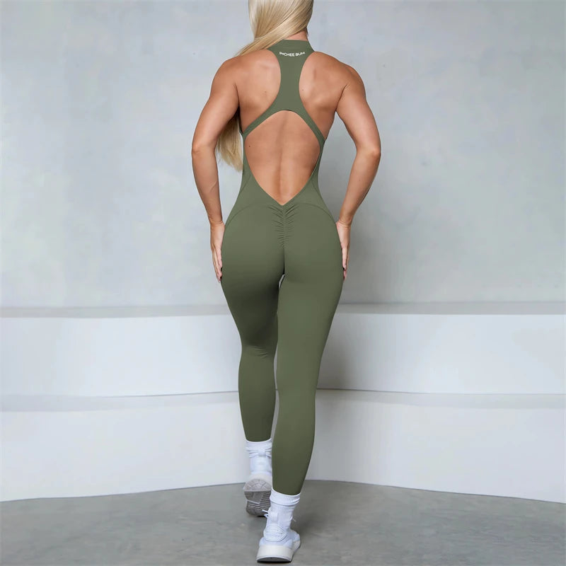 Sleeveless Zip Sculpt Jumpsuit
