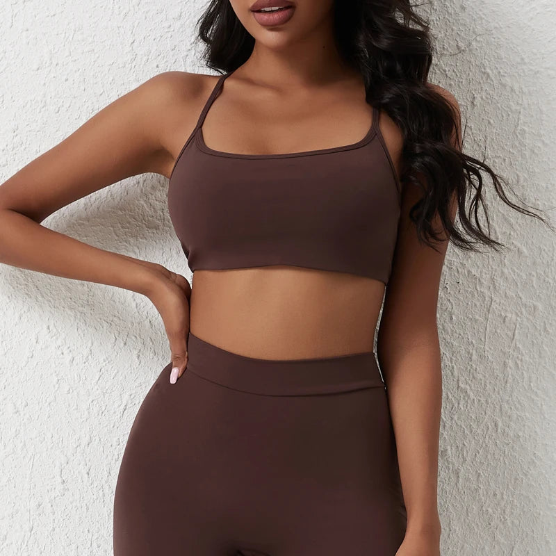 Cross-Back Padded Sports Bra