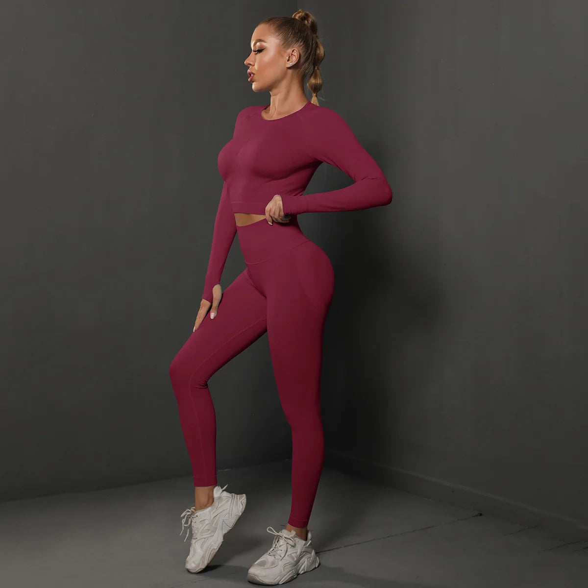 Seamless Long-Sleeve Yoga Set