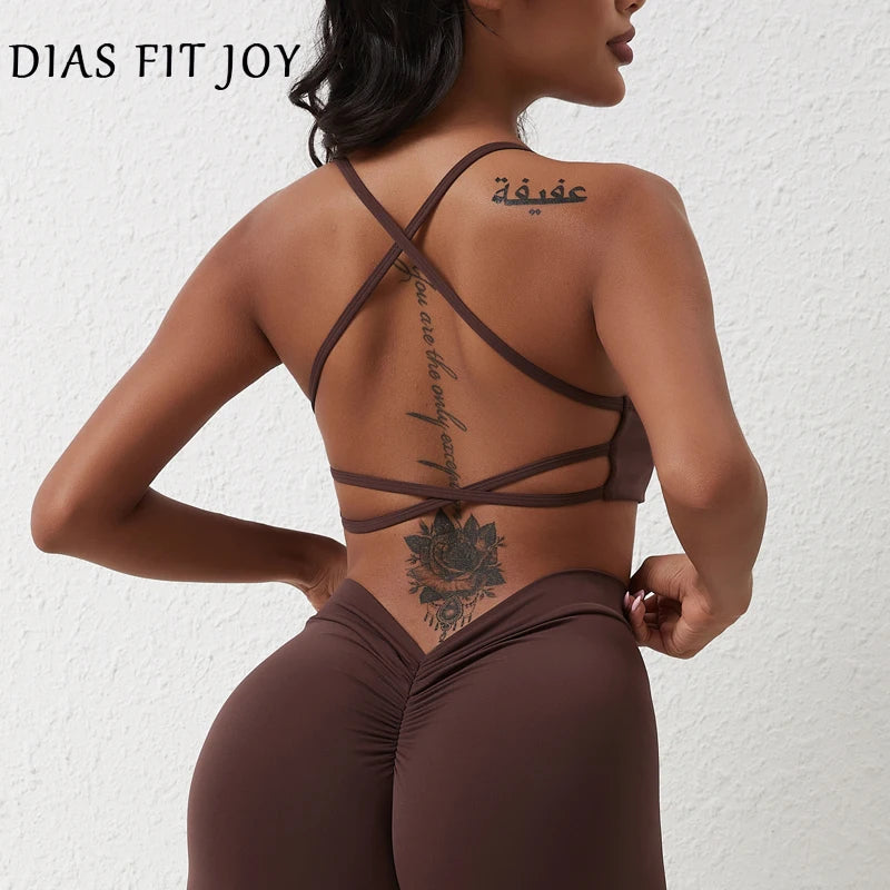 Cross-Back Padded Sports Bra