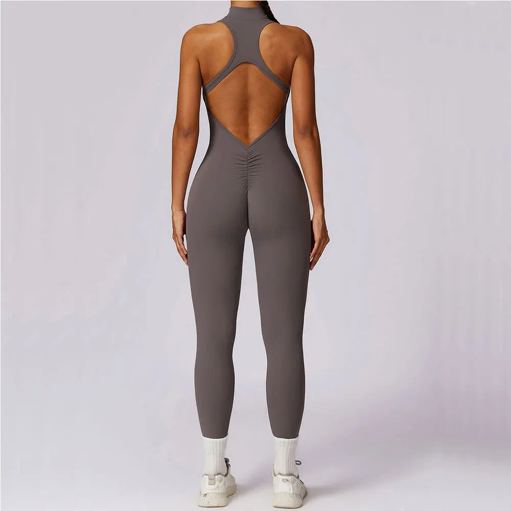 Zip-Front Sculpt Jumpsuit