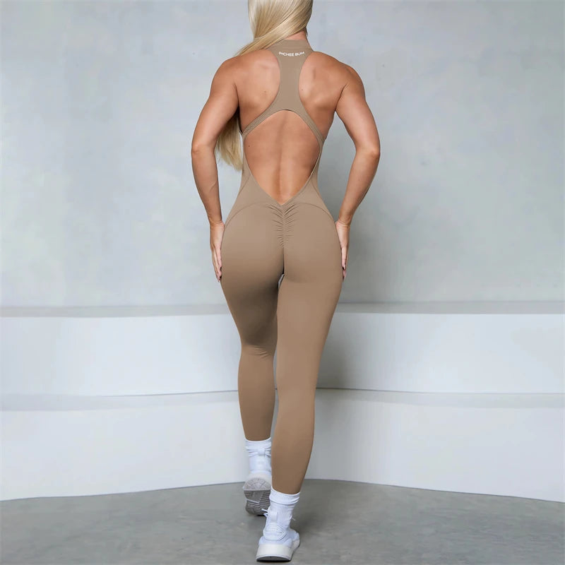 Sleeveless Zip Sculpt Jumpsuit