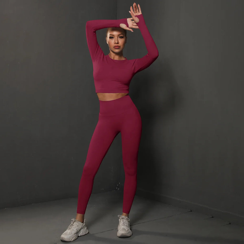 Seamless Long-Sleeve Yoga Set
