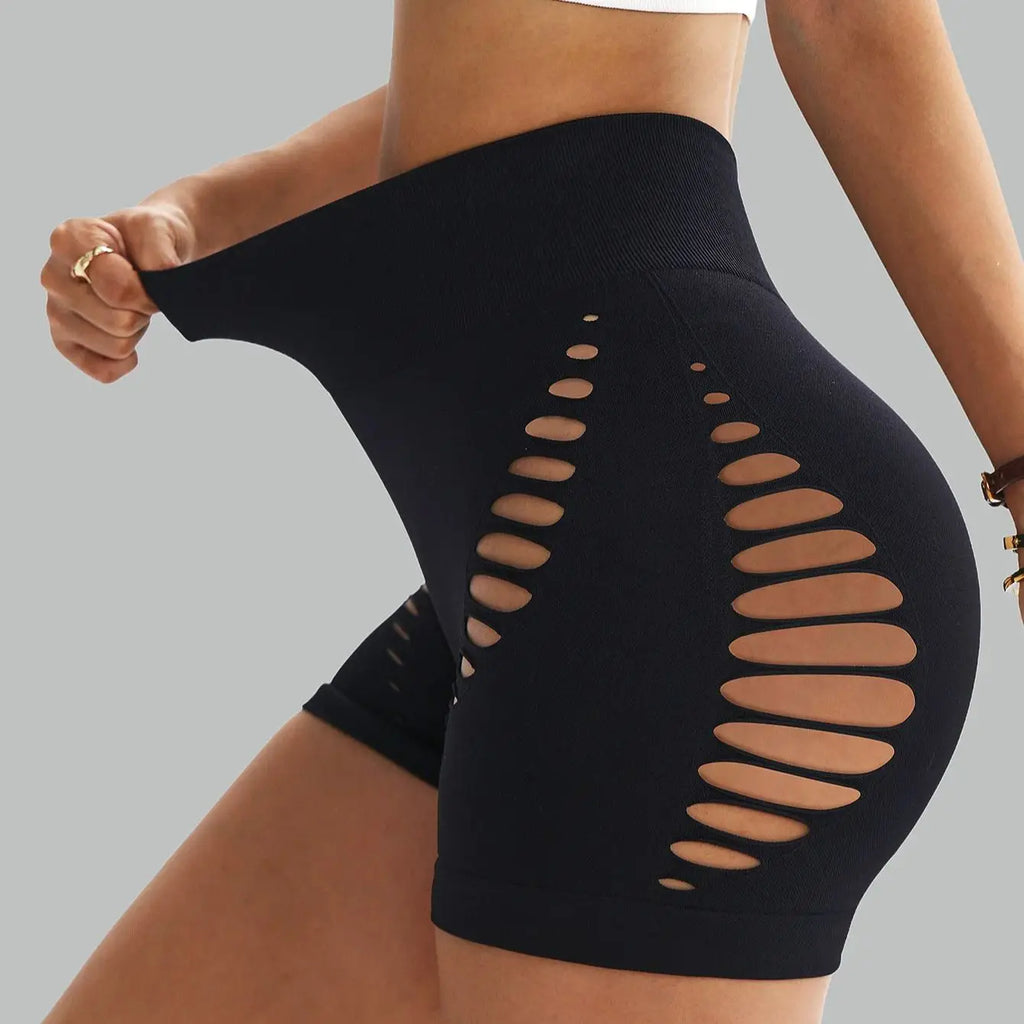 Cut-Out Seamless Yoga Shorts
