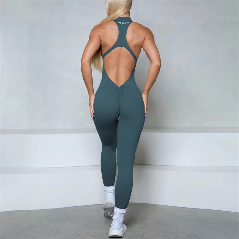 Sleeveless Zip Sculpt Jumpsuit