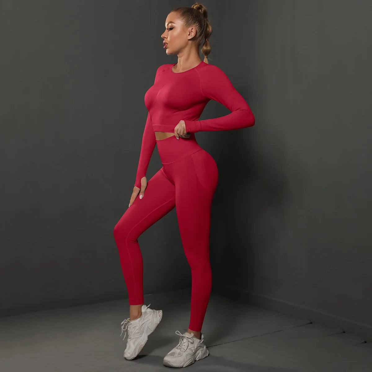 Seamless Long-Sleeve Yoga Set