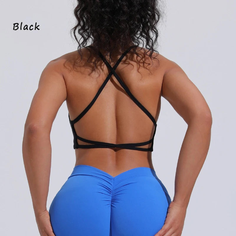Cross-Back Padded Sports Bra
