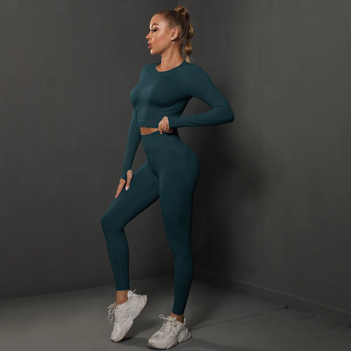 Seamless Long-Sleeve Yoga Set