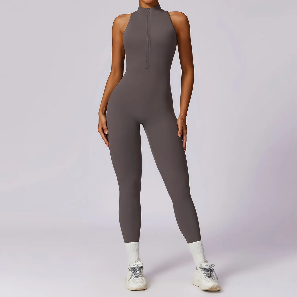Zip-Front Sculpt Jumpsuit